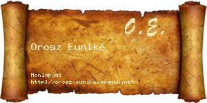 Orosz Euniké névjegykártya